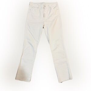 MOTHER HIGH WAISTED RASCAL ANKLE FRAY size 29 off white